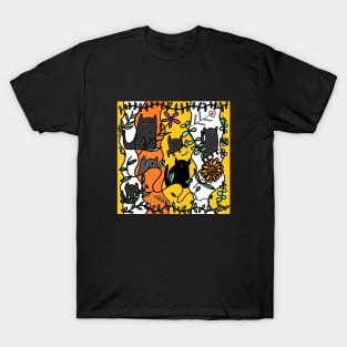 Forest of cats, black cat T-Shirt